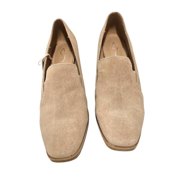 JOIE Wevenly Tan Suede Loafer Block Heels Closed Toe Shoe Women's Size 9 1/2 NWT - Picture 5 of 6